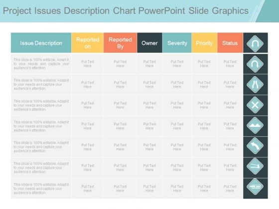 Project Issues Description Chart Powerpoint Slide Graphics