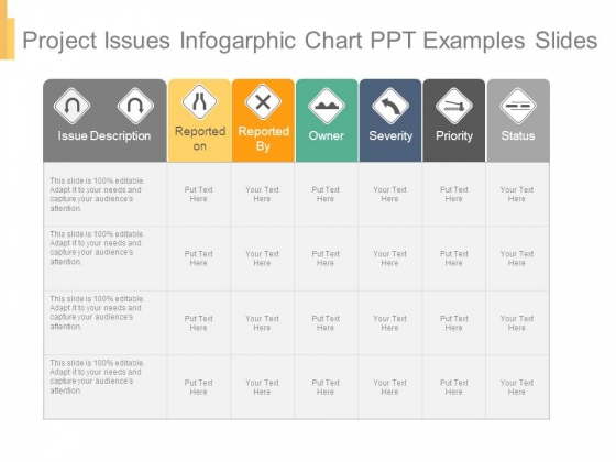 Project Issues Infogarphic Chart Ppt Examples Slides
