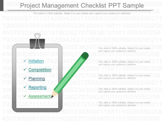 Project Management Checklist Ppt Sample