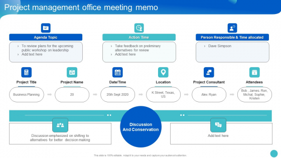 Project Management Office Meeting Memo Designs PDF Project Management Office Meeting Memo Designs PDF