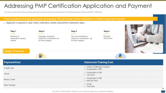 Project Management Professional Certificate Preparation IT Addressing PMP Certification Application And Payment Summary PDF Project Management Professional Certificate Preparation IT Addressing PMP Certification Application And Payment Summary PDF