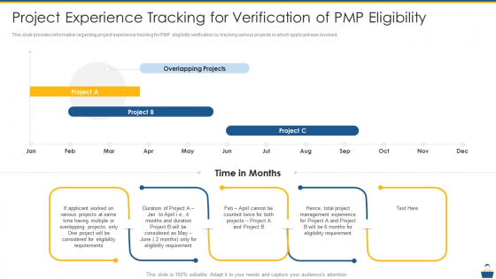 Project Management Professional Certificate Preparation IT Project Experience Tracking For Verification Of PMP Eligibility Brochure PDF