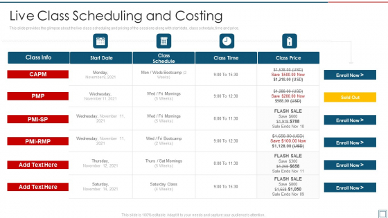 Project Management Professional Certification Program Live Class Scheduling And Costing Portrait PDF Project Management Professional Certification Program Live Class Scheduling And Costing Portrait PDF