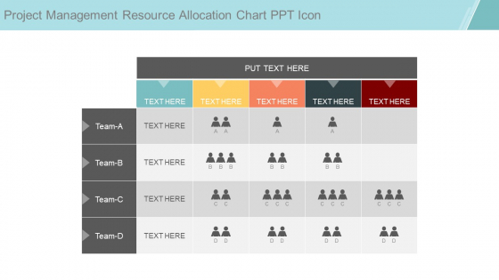 Project Management Resource Allocation Chart Ppt Icon