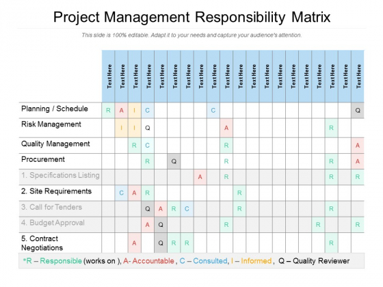 Project Management Responsibility Matrix Ppt PowerPoint Presentation 