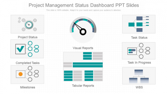 Project Management Status Dashboard Ppt Slides