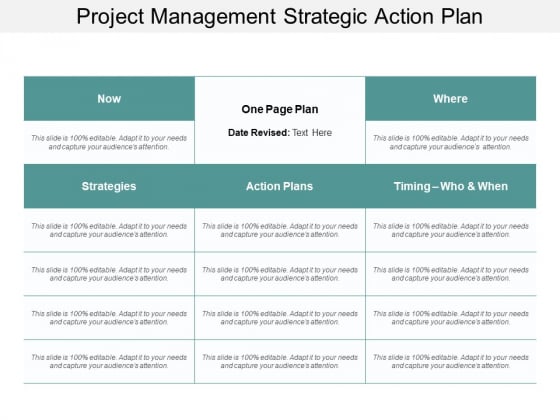 Project Management Strategic Action Plan Ppt Powerpoint Presentation Designs
