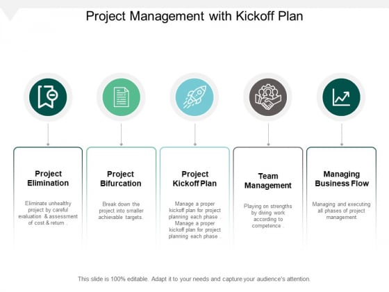 Project Management With Kickoff Plan Ppt PowerPoint Presentation Model Mockup