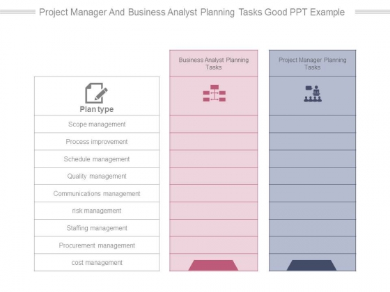 Project Manager And Business Analyst Planning Tasks Good Ppt Example