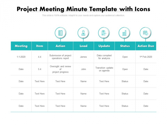 Project Meeting Minute Template With Icons Ppt PowerPoint Presentation Ideas Diagrams Project Meeting Minute Template With Icons Ppt PowerPoint Presentation Ideas Diagrams