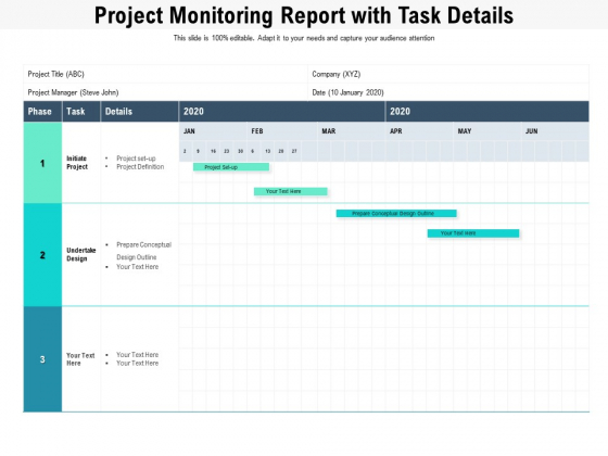 Project Monitoring Report With Task Details Ppt PowerPoint Presentation File Templates PDF Project Monitoring Report With Task Details Ppt PowerPoint Presentation File Templates PDF