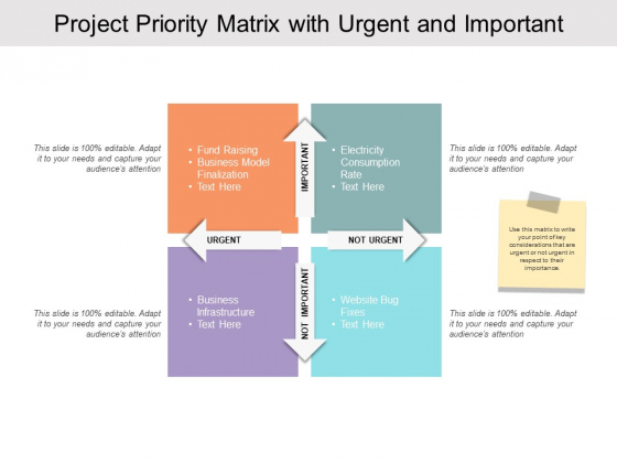 Project Priority Matrix With Urgent And Important Ppt PowerPoint Presentation Model Styles