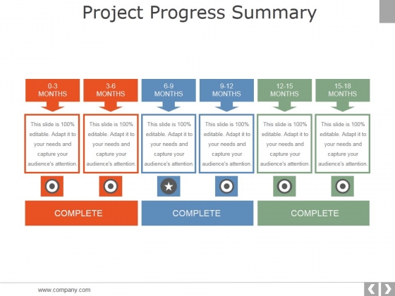 project progress summary template 2 ppt powerpoint presentation