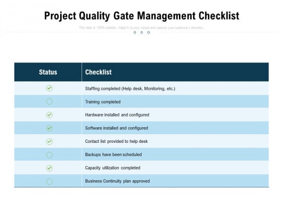 Project Quality Gate Management Checklist Ppt PowerPoint Presentation Infographics Graphics Example PDF Project Quality Gate Management Checklist Ppt PowerPoint Presentation Infographics Graphics Example PDF