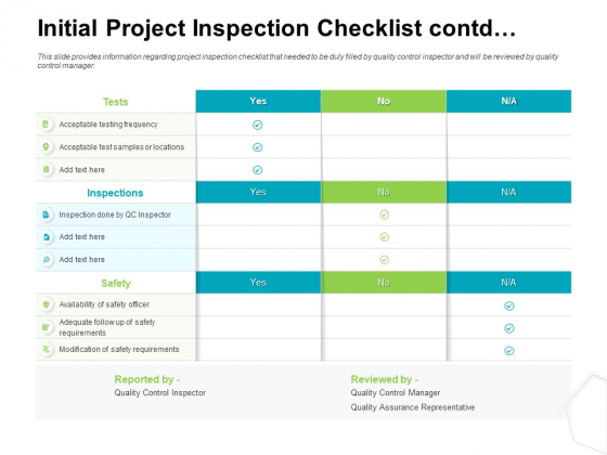 Project Quality Management Plan Initial Project Inspection Checklist Contd Introduction PDF Project Quality Management Plan Initial Project Inspection Checklist Contd Introduction PDF