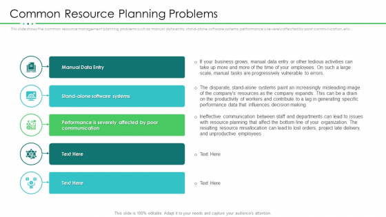Project Resource Planning Common Resource Planning Problems Clipart PDF