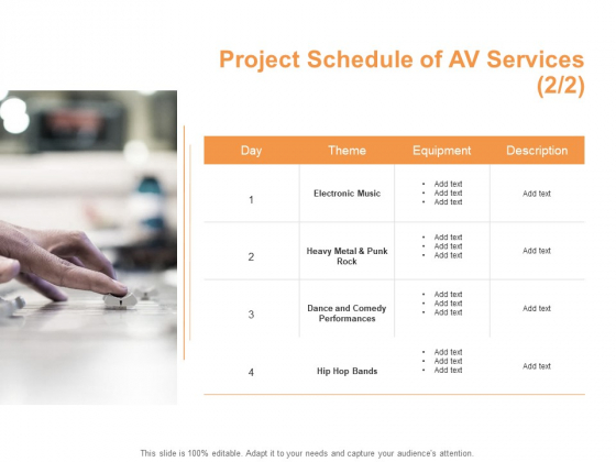 Project Schedule Of AV Services Electronic Ppt PowerPoint Presentation Ideas Outline Project Schedule Of AV Services Electronic Ppt PowerPoint Presentation Ideas Outline