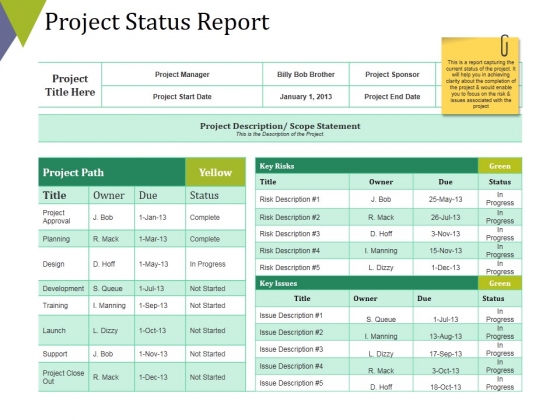 Project Status Report Ppt PowerPoint Presentation Portfolio Pictures