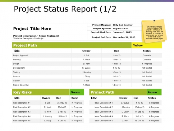 Project Status Report Ppt PowerPoint Presentation Portfolio Structure