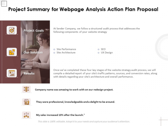 Project Summary For Webpage Analysis Action Plan Proposal Ppt PowerPoint Presentation Visual Aids Backgrounds PDF Project Summary For Webpage Analysis Action Plan Proposal Ppt PowerPoint Presentation Visual Aids Backgrounds PDF