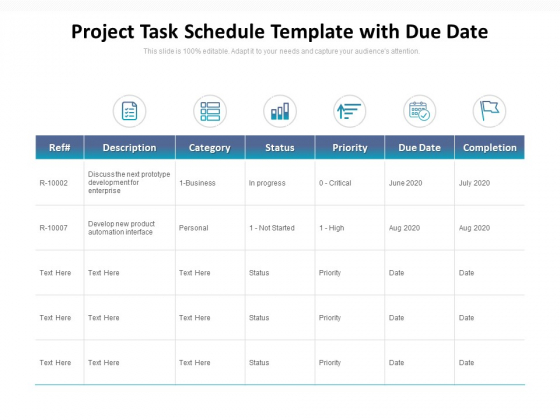 Project Task Schedule Template With Due Date Ppt PowerPoint Presentation Infographic Template Example Topics Project Task Schedule Template With Due Date Ppt PowerPoint Presentation Infographic Template Example Topics