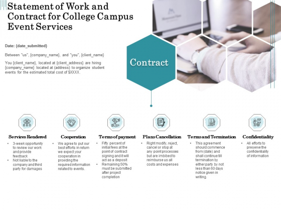 Promoting University Event Statement Of Work And Contract For College Campus Event Services Pictures PDF Promoting University Event Statement Of Work And Contract For College Campus Event Services Pictures PDF