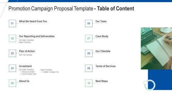 Promotion Campaign Proposal Template Table Of Content Ppt Model Graphics Pictures PDF Promotion Campaign Proposal Template Table Of Content Ppt Model Graphics Pictures PDF