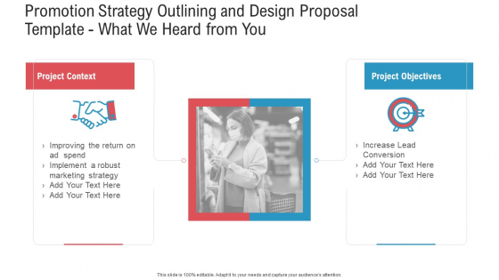 Promotion Strategy Outlining And Design Proposal Template What We Heard From You Inspiration PDF Promotion Strategy Outlining And Design Proposal Template What We Heard From You Inspiration PDF