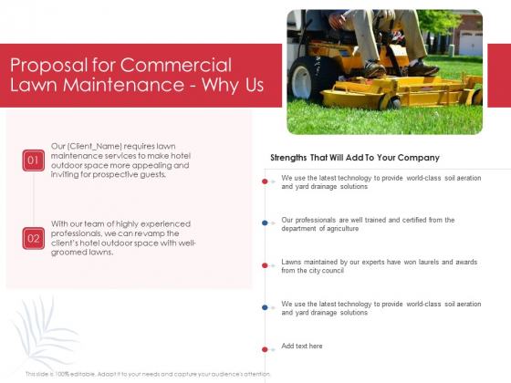 Proposal For Commercial Lawn Maintenance Why Us Ppt Portfolio Vector PDF Proposal For Commercial Lawn Maintenance Why Us Ppt Portfolio Vector PDF