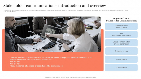 Public Relation Communication Strategic Stakeholder Communication Introduction Formats PDF