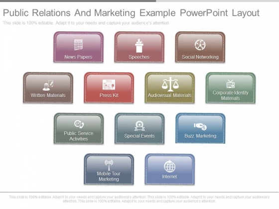 public relations and marketing example powerpoint layout