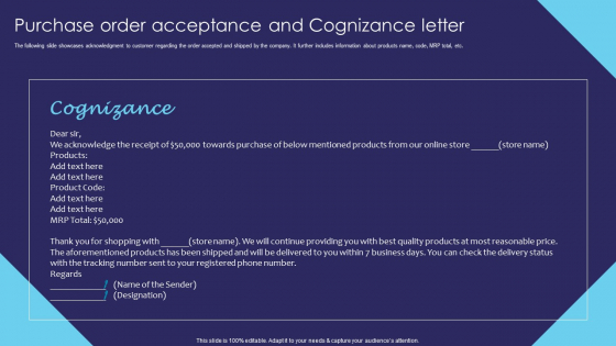 Purchase Order Acceptance And Cognizance Letter Download PDF Purchase Order Acceptance And Cognizance Letter Download PDF