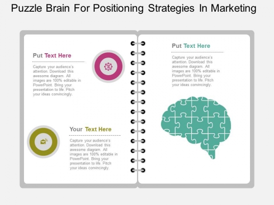 Puzzle Brain For Positioning Strategies In Marketing Powerpoint Template