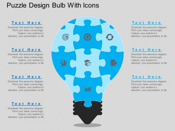 Puzzle Design Bulb With Icons Powerpoint Template Puzzle Design Bulb With Icons Powerpoint Template