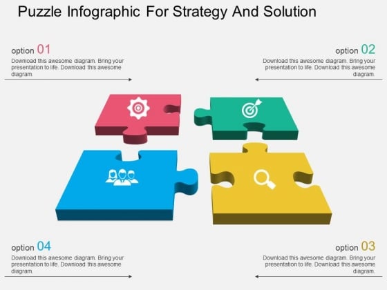 Puzzle Infographic For Strategy And Solution Powerpoint Templates