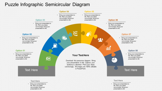 Puzzle Infographic Semicircular Diagram PowerPoint Template