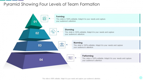 Pyramid Showing Four Levels Of Team Formation Information PDF