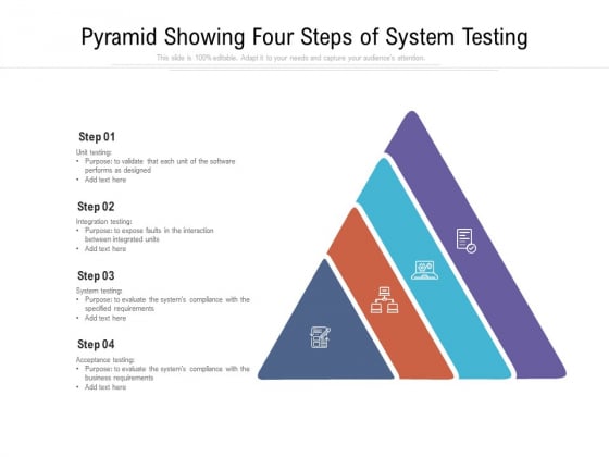 Pyramid Showing Four Steps Of System Testing Ppt PowerPoint Presentation Styles Demonstration PDF Pyramid Showing Four Steps Of System Testing Ppt PowerPoint Presentation Styles Demonstration PDF