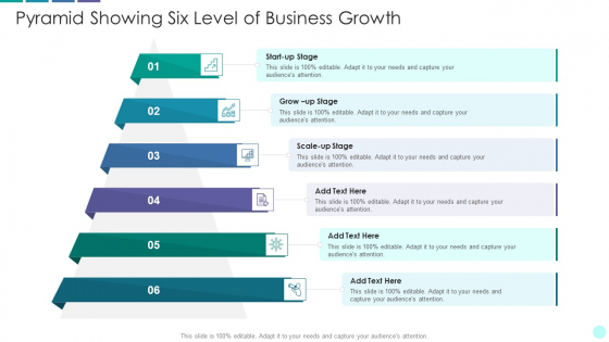 Pyramid Showing Six Level Of Business Growth Brochure PDF