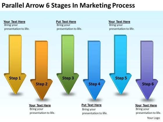 Parallel Arrows PowerPoint 6 Stages Marketing Process Slides Parallel Arrows PowerPoint 6 Stages Marketing Process Slides