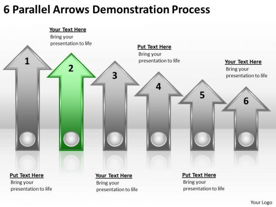 Parallel Process 6 Arrows Demonstration Ppt PowerPoint Template