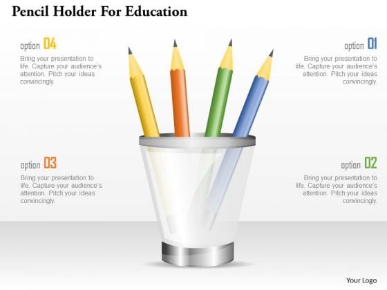Pencil Holder For Education PowerPoint Template