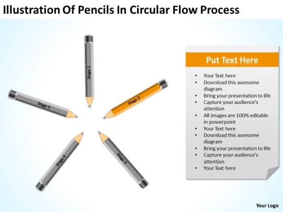 Pencils In Circular Flow Process Business Plan Outline Template PowerPoint Slides Pencils In Circular Flow Process Business Plan Outline Template PowerPoint Slides