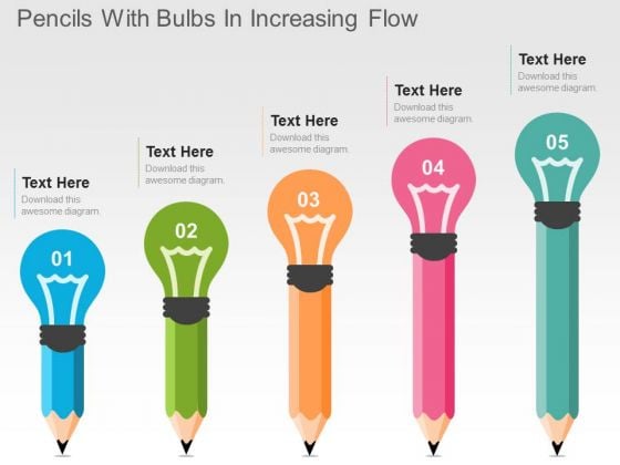 Pencils With Bulbs In Increasing Flow PowerPoint Templates Pencils With Bulbs In Increasing Flow PowerPoint Templates