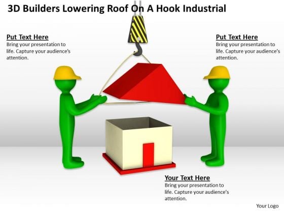 People Business 3d Builders Lowering Roof On A Hook Industrial PowerPoint Slides People Business 3d Builders Lowering Roof On A Hook Industrial PowerPoint Slides