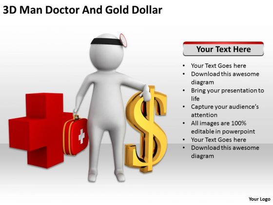 People Business 3d Man Doctor And Gold Dollar PowerPoint Templates People Business 3d Man Doctor And Gold Dollar PowerPoint Templates