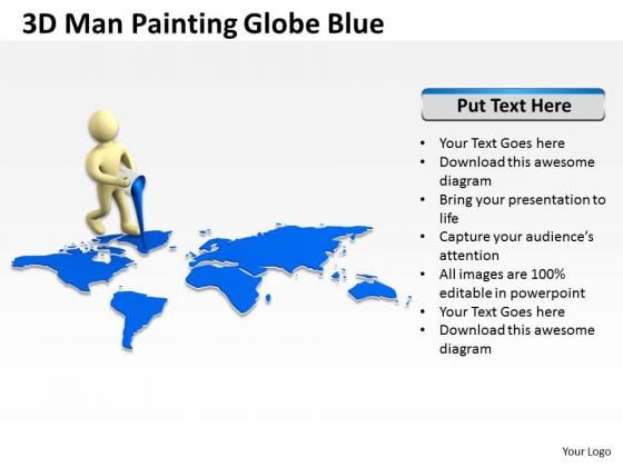 People Business 3d Man Painting Globe Blue PowerPoint Slides People Business 3d Man Painting Globe Blue PowerPoint Slides