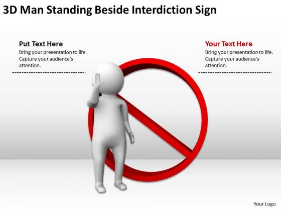People Business 3d Man Standing Beside Interdiction Sign PowerPoint Slides People Business 3d Man Standing Beside Interdiction Sign PowerPoint Slides