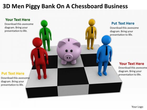 People Business 3d Men Piggy Bank On Chessboard PowerPoint Slides People Business 3d Men Piggy Bank On Chessboard PowerPoint Slides