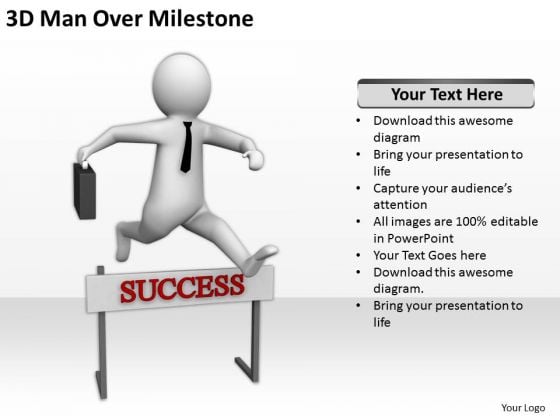 People In Business 3d Man Over Milestone PowerPoint Templates People In Business 3d Man Over Milestone PowerPoint Templates